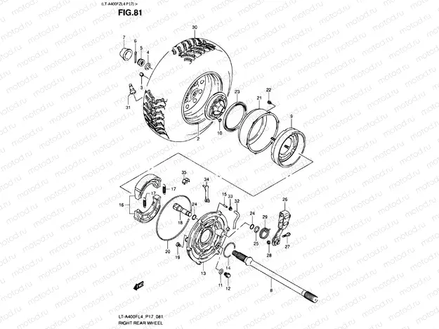 REAR RIGHT WHEEL (LT-A400FZL4 P17)