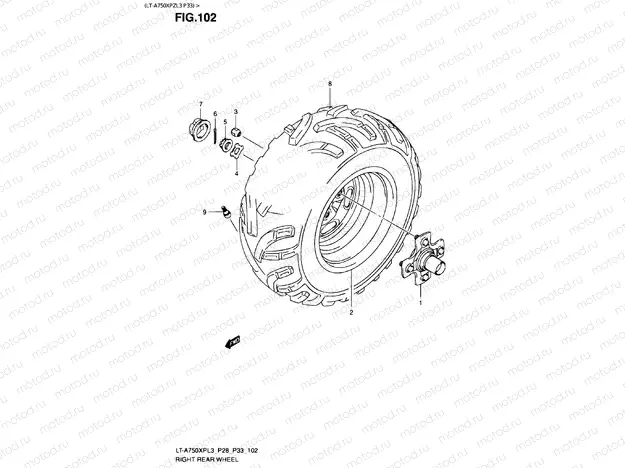 REAR RIGHT WHEEL (LT-A750XPZL3 P33)