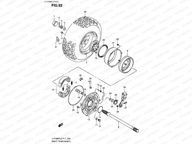 REAR RIGHT WHEEL (LT-F400FL2 P24)