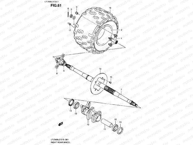 REAR RIGHT WHEEL (LT-Z400L2 E19)