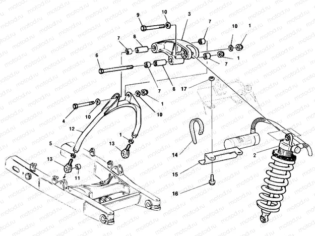 REAR SHOCK ABSORBER M900 SPECIAL » SWING ARM