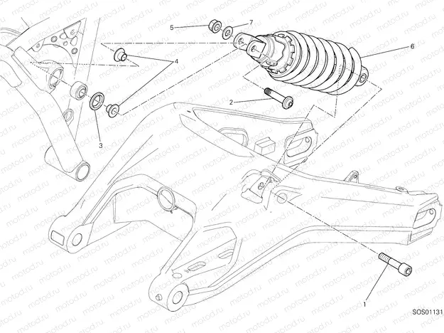REAR SHOCK ABSORBER [MOD:SCR800NS;XST:EUR,GSO,ROK,TWN]