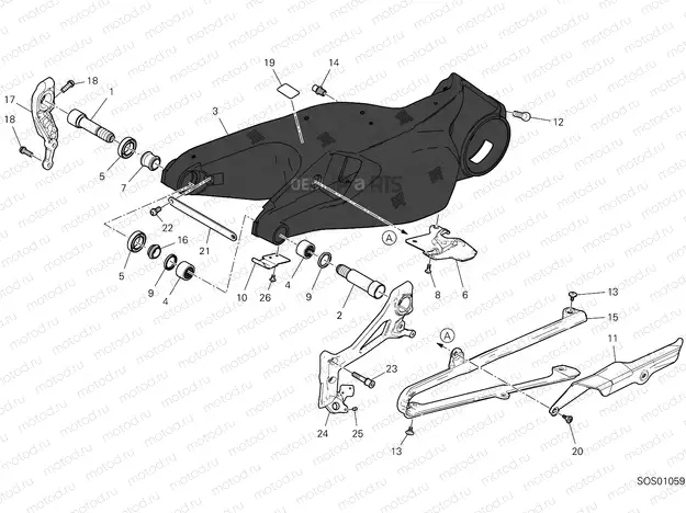 REAR SWINGING ARM [MOD:PANV4SL]