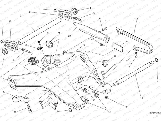 REAR SWINGING ARM [MOD:SCR800C;XST:EUR,TWN]