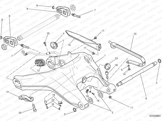 REAR SWINGING ARM [MOD:SCR800DK]