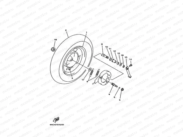 Rear wheel 1 (4HC1, 2, 3, 4, 5)