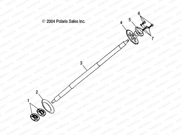 REAR WHEEL AXLE - A04KA05CA (4995239523B12) | REAR WHEEL AXLE - A04KA05CA (4995239523B12)