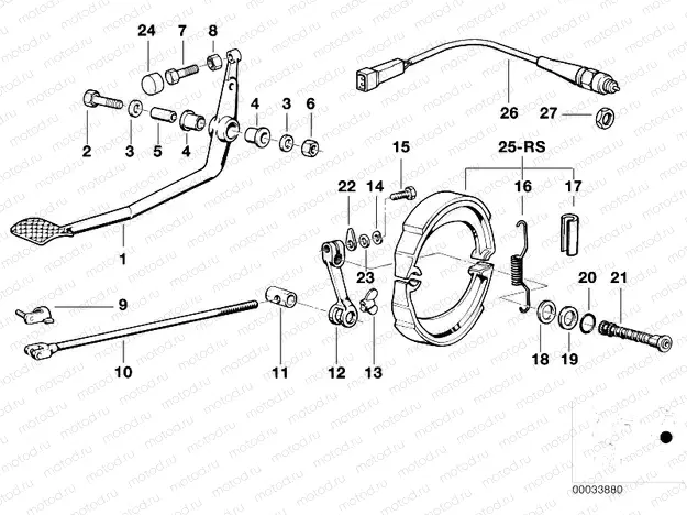 Rear wheel brake