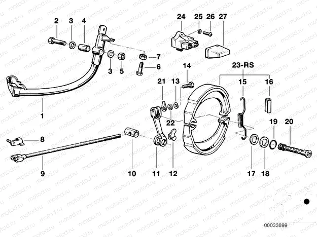 Rear wheel brake