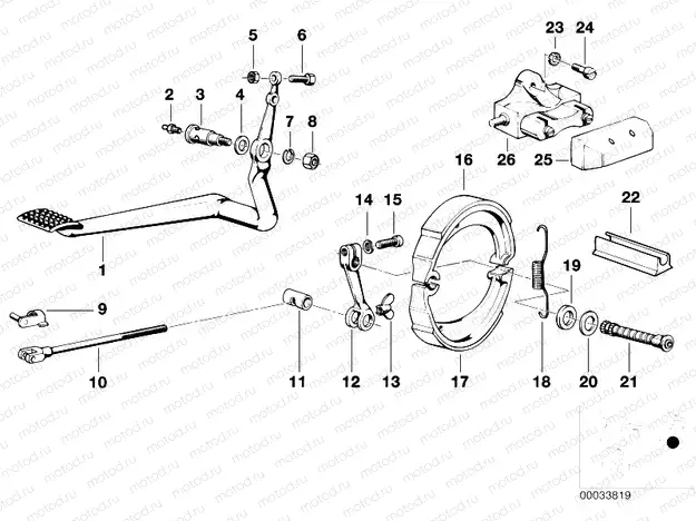 Rear wheel brake