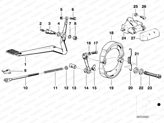 Rear wheel brake