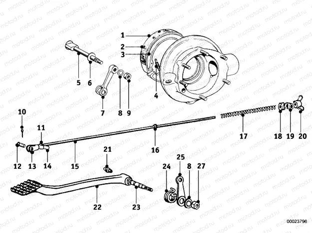 Rear wheel brake
