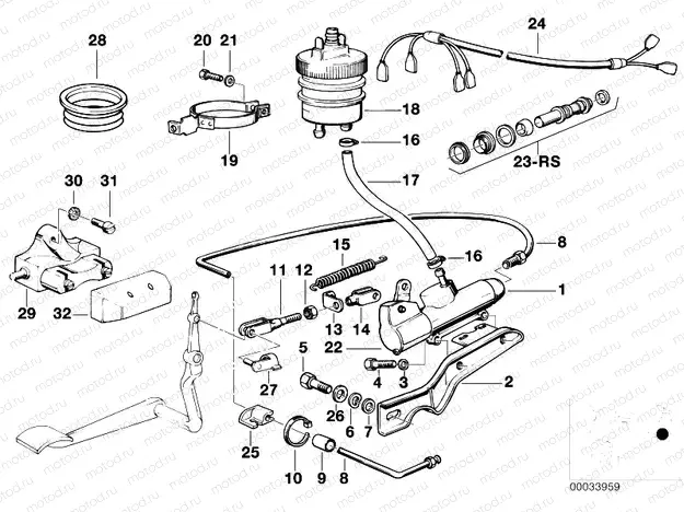 Rear wheel brake,brake master cylinder
