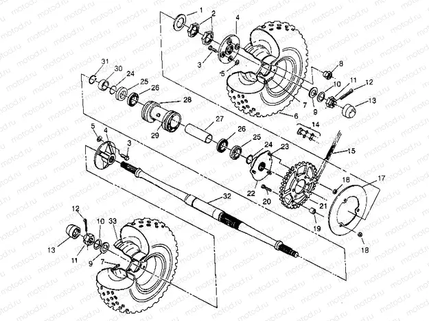 REAR WHEEL DRIVE ASSEMBLY 2x4 400L W957540 (4930093009C001) | REAR WHEEL DRIVE ASSEMBLY 2x4 400L W957540 (4930093009C001)