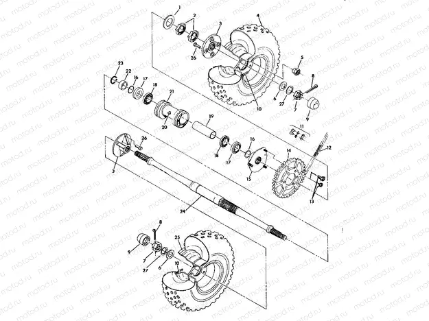 REAR WHEEL DRIVE ASSEMBLY 350 2X4 - Update (4919821982019A) | REAR WHEEL DRIVE ASSEMBLY 350 2X4 - Update (4919821982019A)