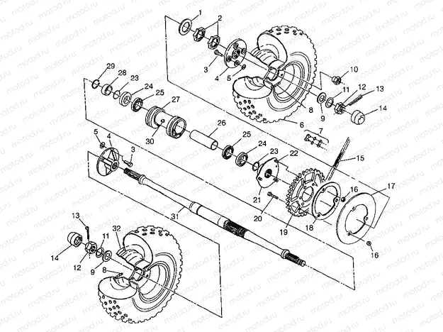 REAR WHEEL DRIVE Sportsman 400L W97AC38C (4939673967C007) | REAR WHEEL DRIVE Sportsman 400L W97AC38C (4939673967C007)