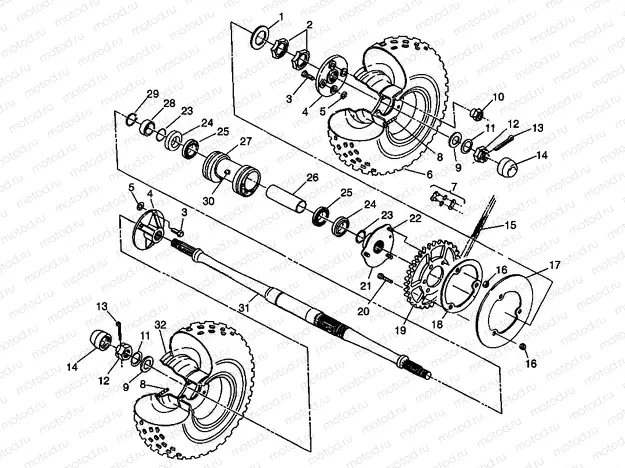 REAR WHEEL DRIVE XPLORER 400L W98CC38C (4945414541C007) | REAR WHEEL DRIVE XPLORER 400L W98CC38C (4945414541C007)