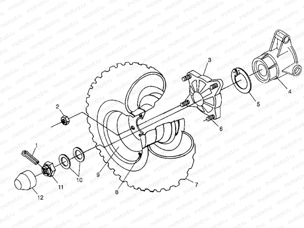REAR WHEEL DRIVE  XPLORER 500 W97CD50A (4941354135C008) | REAR WHEEL DRIVE  XPLORER 500 W97CD50A (4941354135C008)