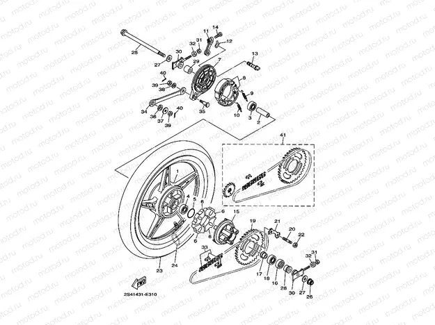 REAR WHEEL FOR SPOKE WHEEL