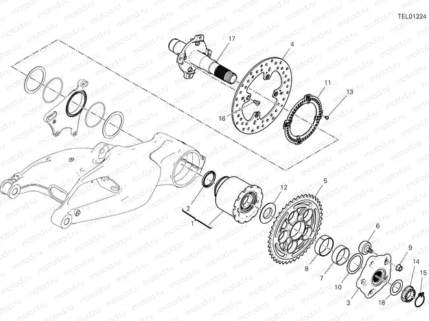 REAR WHEEL SPINDLE [MOD:HYM RVE]