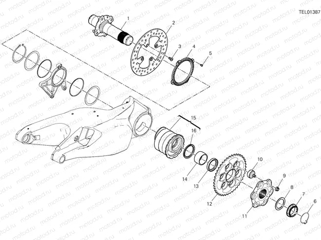 REAR WHEEL SPINDLE [MOD:PANV4SL]