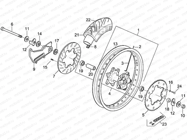 Rear wheel - SUPERMOTARD