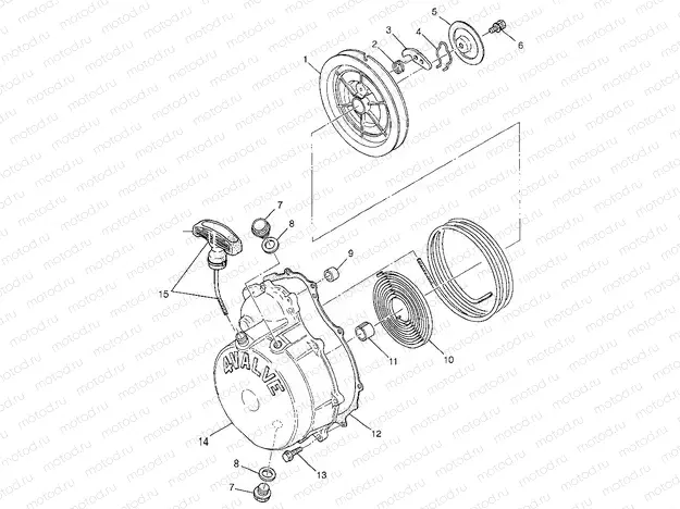 RECOIL STARTER Magnum 4X4 W97AC42A | RECOIL STARTER Magnum 4X4 W97AC42A, Swedish Magnum 4X4 S97AC42E and Norwegi (4940834083D006)