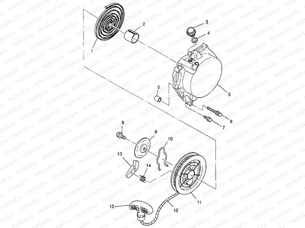 RECOIL STARTER XPLORER 400L W969140 (4935983598D004) | RECOIL STARTER XPLORER 400L W969140 (4935983598D004)