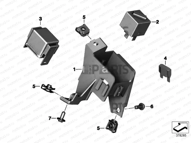 Relays, relay holders, fuses