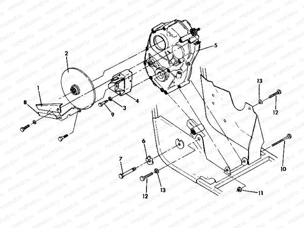 RH GEARCASE/BRAKE MOUNTING   350 2X4 - Update (4919821982031A) | RH GEARCASE/BRAKE MOUNTING   350 2X4 - Update (4919821982031A)