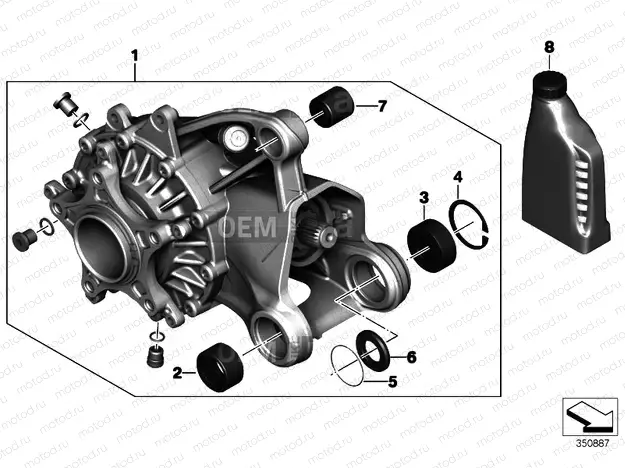 RIGHT-ANGLE GEARBOX, REAR