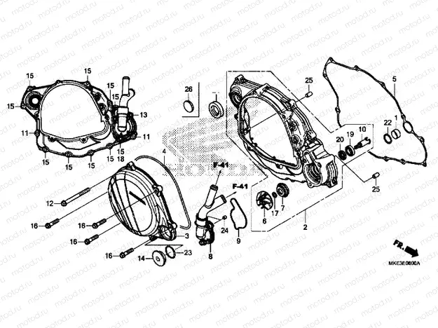 RIGHT CRANKCASE COVER / WATER PUMP