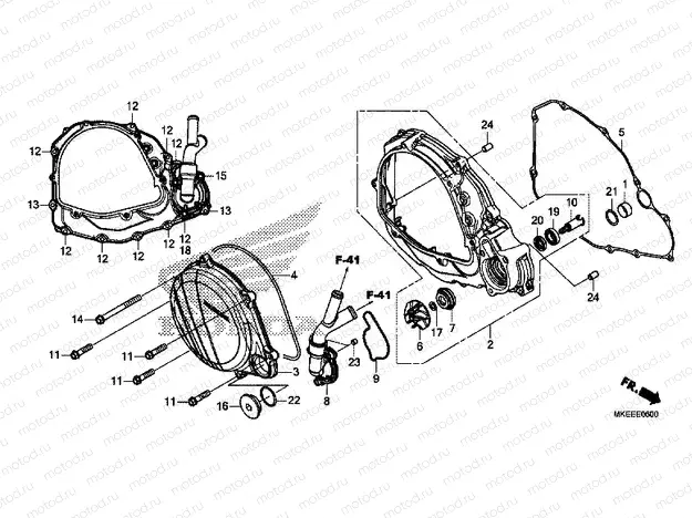 RIGHT CRANKCASE COVER / WATER PUMP