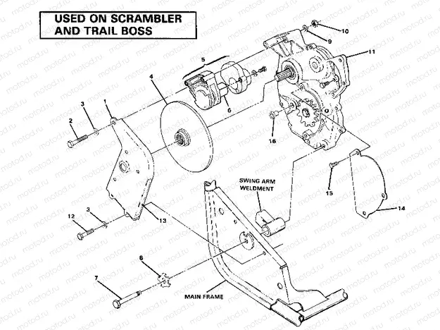 Right Hand Gearcase & Brake Mounting. (4911991199037A) | Right Hand Gearcase & Brake Mounting. (4911991199037A)