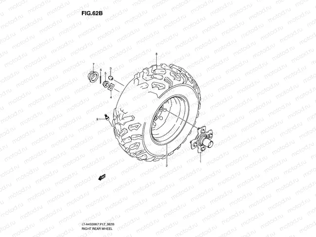 RIGHT REAR WHEEL (LT-A450XK9/XL0)