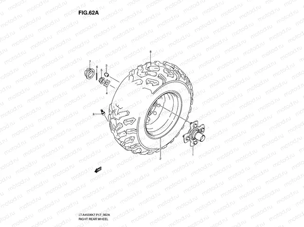 RIGHT REAR WHEEL (LT-A450XZK8/XZK9)
