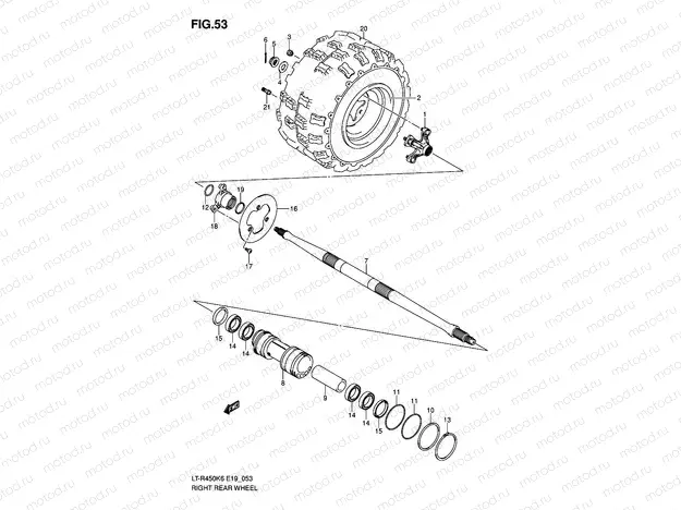 RIGHT REAR WHEEL (MODEL K6/K7)