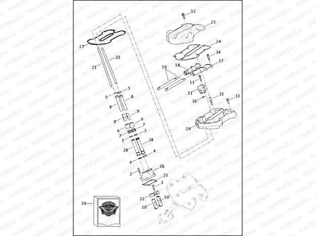 ROCKER ARM ASSEMBLY AND PUSHRODS (1 OF 2)