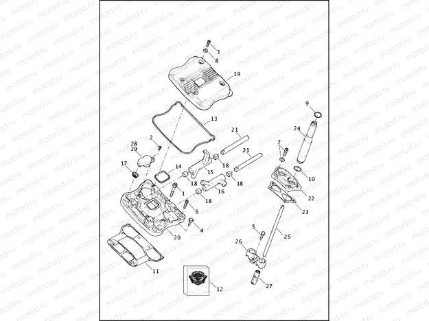 ROCKER ARM ASSEMBLY AND PUSHRODS