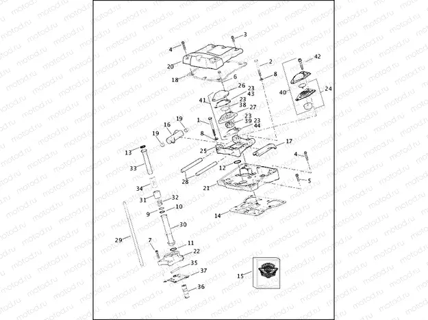 ROCKER ARM ASSEMBLY & PUSH RODS - 1550