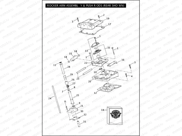 ROCKER ARM ASSEMBLY & PUSH RODS - TWIN CAM 103â¢ (2 OF 2)