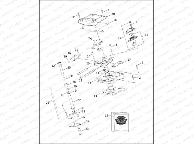 ROCKER ARM ASSEMBLY & PUSH RODS - TWIN CAM 88â¢ (1 OF 2)