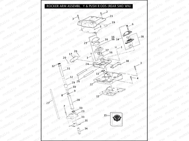 ROCKER ARM ASSEMBLY & PUSH RODS - TWIN CAM 88â¢ (1 OF 2)
