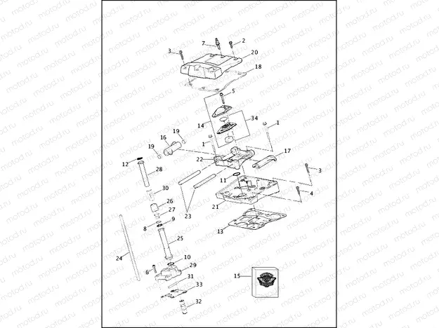 ROCKER ARM ASSEMBLY & PUSHRODS - TWIN CAM 110â¢