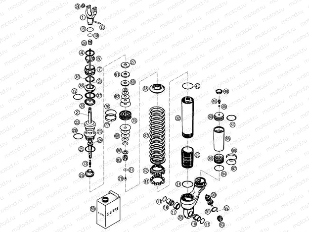 SHOCK ABSORBER DISASSEMBLED