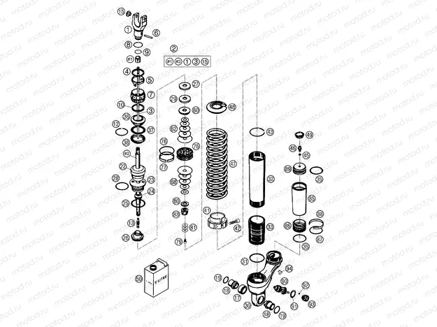 SHOCK ABSORBER DISASSEMBLED