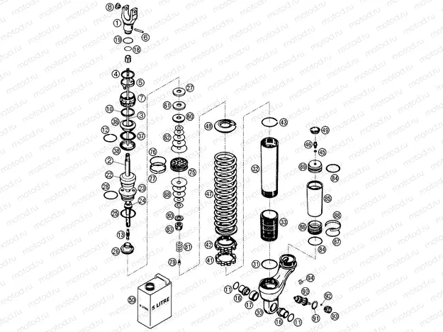 SHOCK ABSORBER DISASSEMBLED