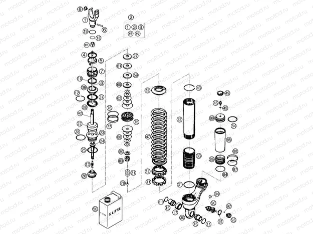 SHOCK ABSORBER DISASSEMBLED