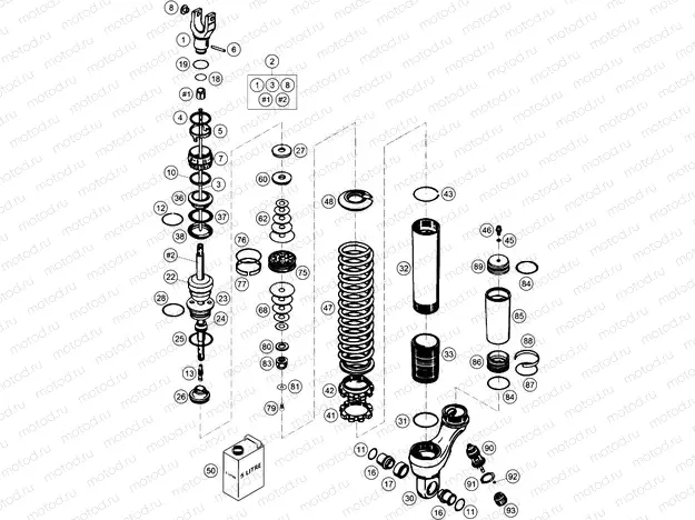 SHOCK ABSORBER DISASSEMBLED