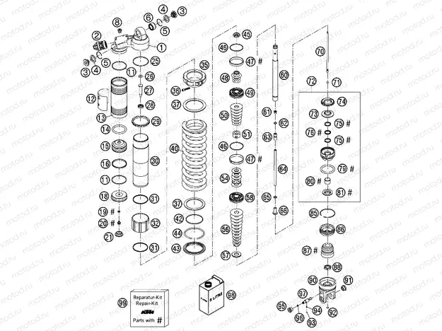 SHOCK ABSORBER DISASSEMBLED